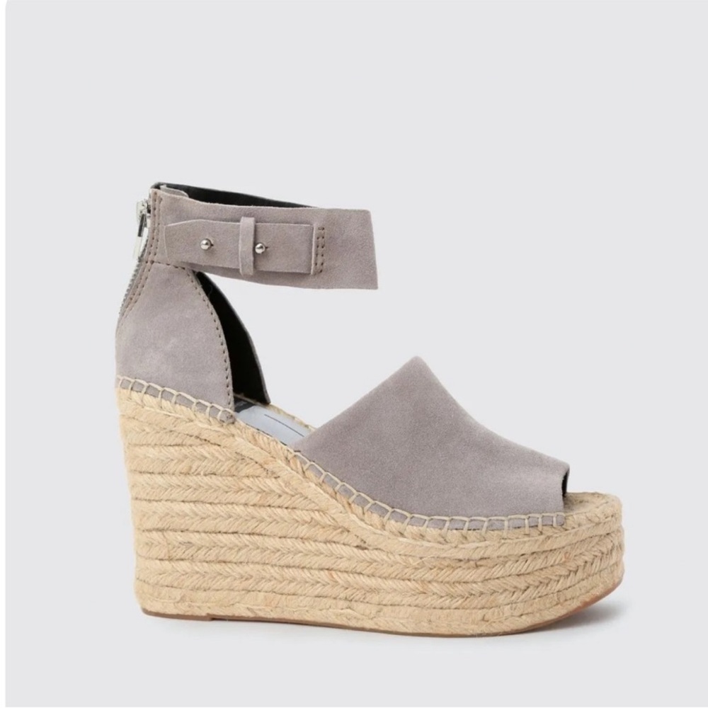 Dolce Vita Gray Espadrille Wedges with Suede Upper